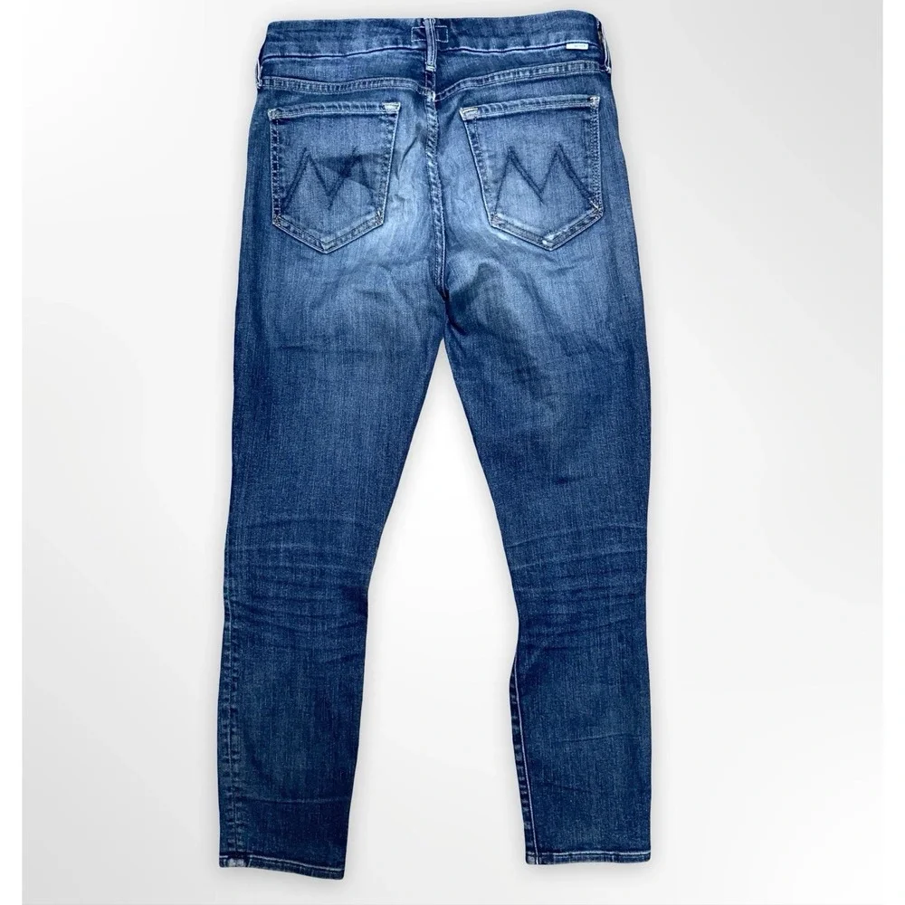MOTHER The Looker Crop Women's Jeans Size 26 Blue Distressed Skinny Stretch